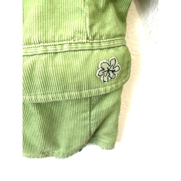 Fossil Womens Corduroy Jacket Blazer Lime Green Embroidered Boho‎ Festival Small - Picture 4 of 9